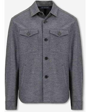 Harris Wharf London Wool Overshirt - Grey