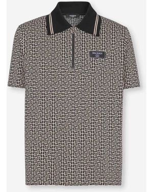 Balmain Polo Monograma Pb - Gris