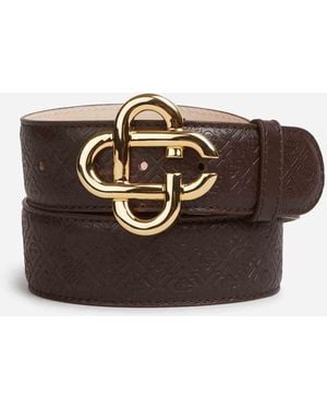 CASABLANCA Monogram Leather Belt - Brown