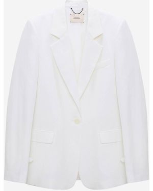 Dorothee Schumacher Blazer Lino Técnica - Bianco
