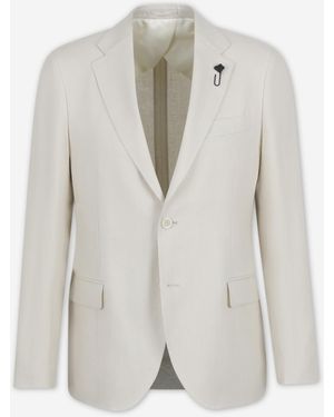 Lardini Straight Wool Suit - White