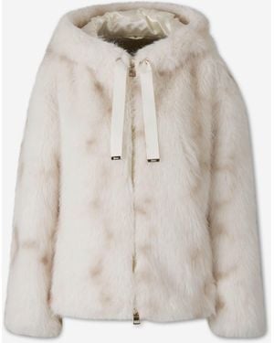 Herno Veste En Fourrure Effet Lynx - Blanc