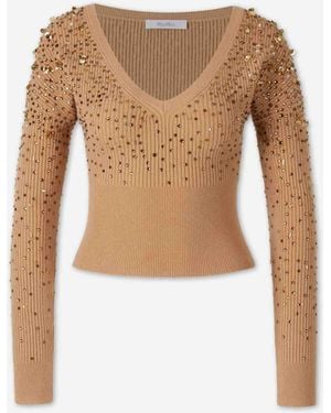 Max Mara Pullover Mit V-Ausschnitt - Weiß