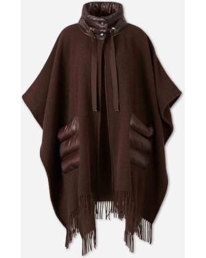 Herno Poncho With Padded Pockets - Brown