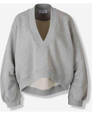 The Attico Felpa V-Colla Logo - Grigio