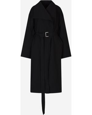 TOTEME Flowing Twill Trench Coat - Black