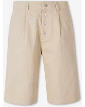 Carrera Straight Cut Bermuda Shorts - Natural