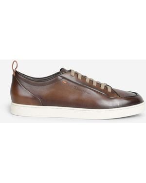 Santoni Leather Sports Shoes - Brown