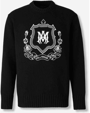 Amiri Rundhals-Jersey - Schwarz