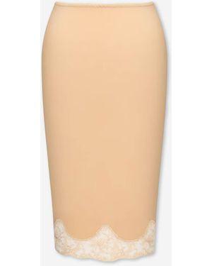 Saint Laurent Laced Half-Slip Skirt - White