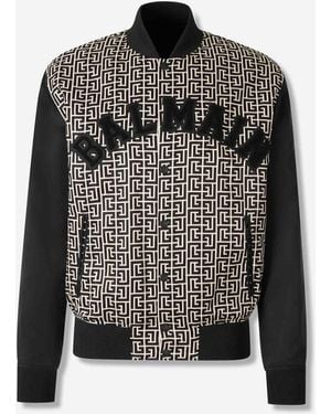 Balmain Varsity Monogram Jacket - Black