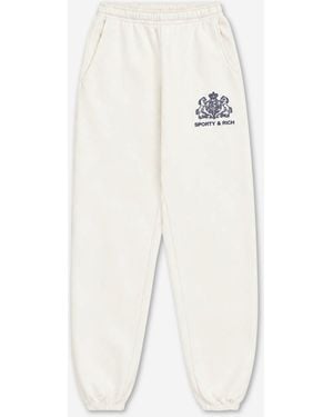 Sporty & Rich Cotton Fleece Sweatpants - White