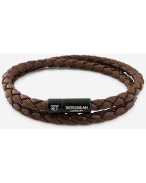Tateossian Chelsea Leather Bracelet - White