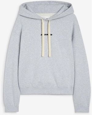 Jil Sander Logo Hoodie - Grey