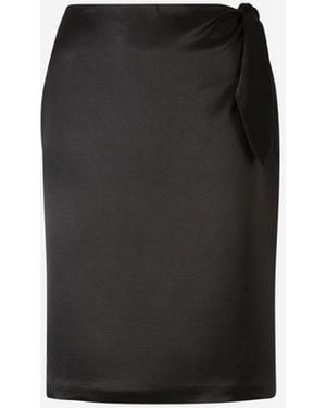 Saint Laurent Silk Satin Mini Skirt - Black