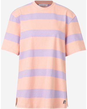 Rabanne Gestreiftes Baumwoll-T-Shirt - Pink