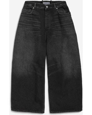 Balenciaga Wide Leg Curved Jeans - Black