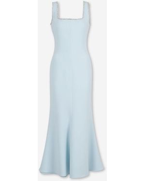 Costarellos Maxi Dress With Rhinestones - Blue