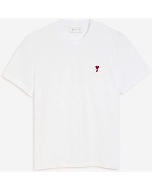 Ami Paris Cotton Logo T-Shirt - White