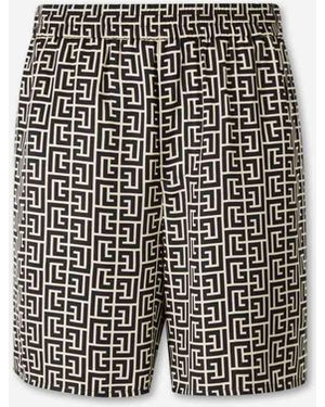 Balmain Monogram Bermuda Shorts - White