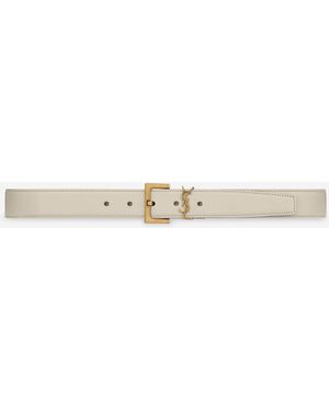 Saint Laurent Fine Cassandre Belt - Natural