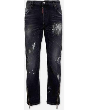 DSquared² Straight Jeans Paint Effect - Blue
