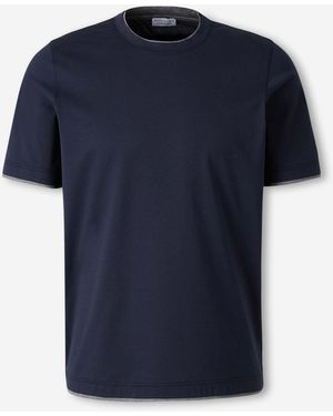 Santa Eulalia Contrast Trim T-Shirt - Blue