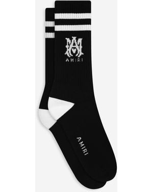 Amiri Chaussettes Hautes Rayées - Noir