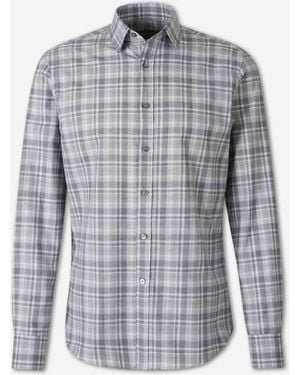 Canali Cotton Plaid Shirt - Grey