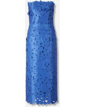 Costarellos Robe Midi Florale - Bleu