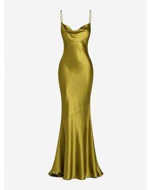 retroféte Robe En Satin Lukka - Vert