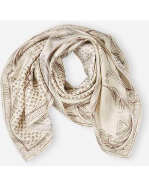 Max Mara Printed Silk Scarf - Natural