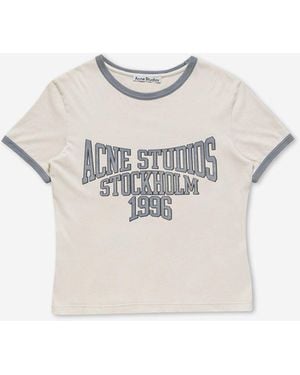 Acne Studios Camiseta Logo - Gris
