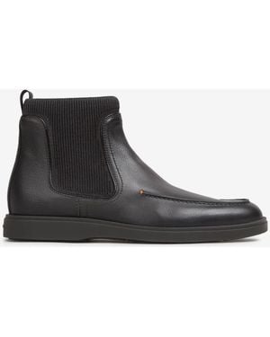 Santoni Gerippte Chelsea Boots - Schwarz