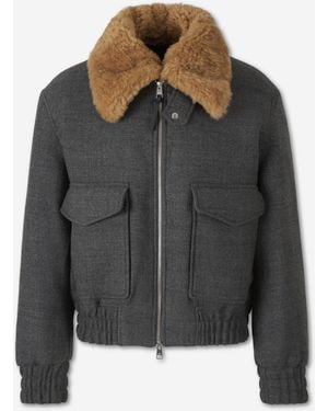 Ami Paris Wool Padded Jacket - Gray