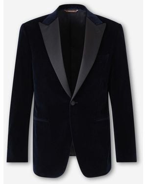 Canali Blazer Straight Velvet - Blue