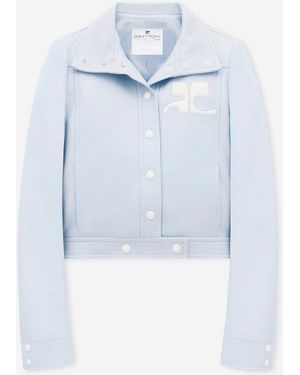 Courreges Vinyl Biker Jacket - Blue