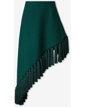 Alaïa Asymmetrical Skirt With Tassels - Green