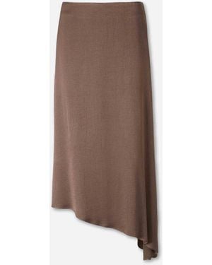Peserico Asymmetrical Midi Skirt - Brown