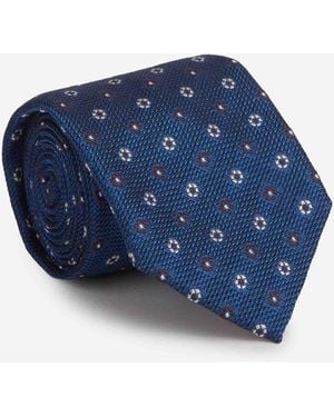 Santa Eulalia Silk Floral Tie - Blue