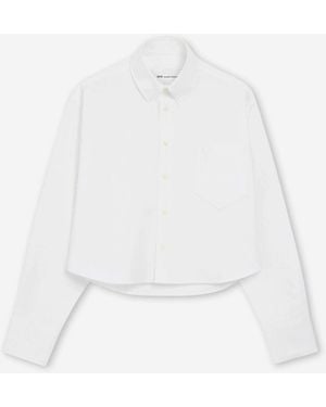 Ami Paris Camisa Casual Cropped - Blanco