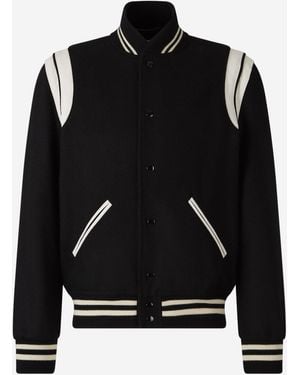 Saint Laurent Wool Bomber Jacket - Black