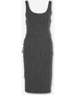 McQueen Wool Midi Dress - White