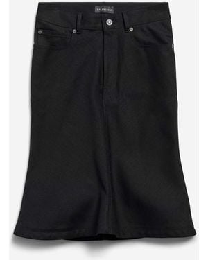 Balenciaga Gonna Midi Godet - Nero