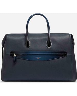 Santoni Leather Travel Bag - Blue