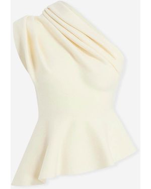KHAITE Top Drapeado Aimee - Blanco