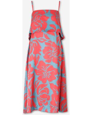 Dries Van Noten Floral Midi Dress - Red