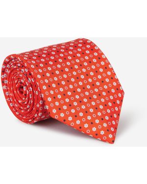 Marinella Corbata Motivo Floral - Rojo