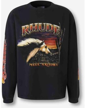 Rhude Long Sleeve T-Shirt - Black