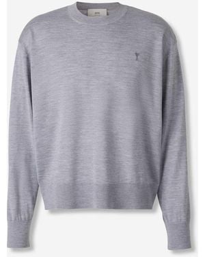 Ami Paris Jersey Manga Larga - Gris